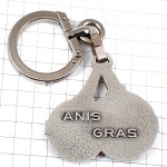 キーホルダー・ペタンク球を投げるベレー帽の男シルバー銀色 PETANQUE ANIS-GRAS FRANCE