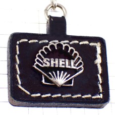 キーホルダー・シェル石油ブラック黒色の貝レザー革製 SHELL LEATHER ENGLAND