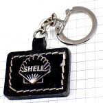 キーホルダー・シェル石油ブラック黒色の貝レザー革製 SHELL LEATHER ENGLAND