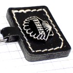 キーホルダー・シェル石油ブラック黒色の貝レザー革製 SHELL LEATHER ENGLAND