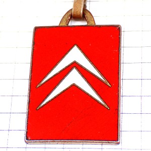 キーホルダー・シトロエン赤いロゴ車エンブレム CITROEN FRANCE