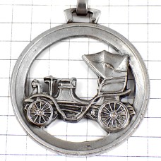 キーホルダー・アンティークカー車シルバー銀色
