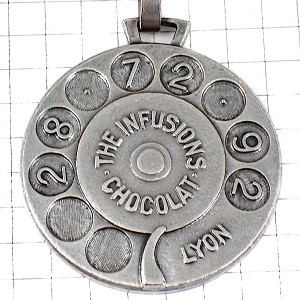 キーホルダー・電話ダイヤル数字シルバー銀色