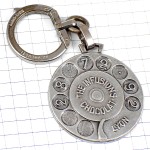 キーホルダー・電話ダイヤル数字シルバー銀色