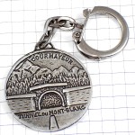 キーホルダー・シャモニーのモンブラン山トンネルの入口シルバー銀色 MONT-BLANC TUNNEL CHAMONIX COURMAYEUR ALPS FRANCE ITALY