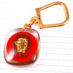 キーホルダー・ニワトリ雄鶏シャンパーニュのブドウ房シャンパン葡萄酒クレディアグリコル銀行 BOURBON CREDIT-AGRICOLE FRANCE