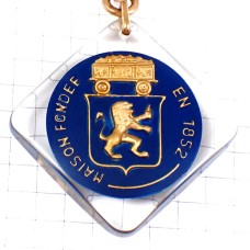 キーホルダー・鉱山の道具ライオン紋章ブルボン社製 BOURBON COAL STREICHENBERGER FRANCE