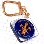 キーホルダー・鉱山の道具ライオン紋章ブルボン社製 BOURBON COAL STREICHENBERGER FRANCE