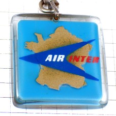 キーホルダー・国内線エールアンテール航空エールフランス航空フランス地図型 BOURBON AIR-INTER AIR-FRANCE FRANCE