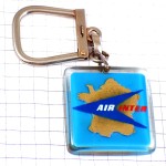 キーホルダー・国内線エールアンテール航空エールフランス航空フランス地図型 BOURBON AIR-INTER AIR-FRANCE FRANCE