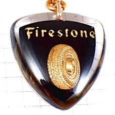 キーホルダー・ファイアストン社ゴールド金色タイヤ車ブルボン社製 FIRESTONE