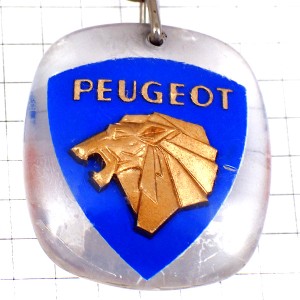 キーホルダー・プジョー金色ライオン車エッソ石油ゴールド PEUGEOT ESSO BOURBON FRANCE EXXONMOBIL USA