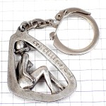 キーホルダー・セクシーヌードの女の子シルバー銀色 CELLE-QUE-J-AIME PINUP FRANCE