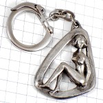 キーホルダー・セクシーヌードの女の子シルバー銀色 CELLE-QUE-J-AIME PINUP FRANCE