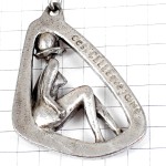 キーホルダー・セクシーヌードの女の子シルバー銀色 CELLE-QUE-J-AIME PINUP FRANCE