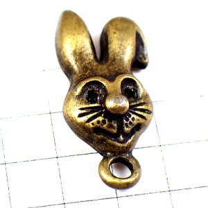 ピンバッジ・ウサギ兎ブロンズ色
