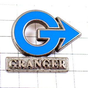 ピンバッジ・アルファベットＧ→青い矢印文字