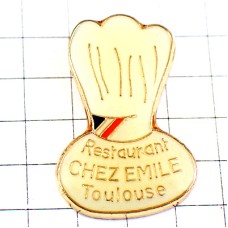 ピンバッジ・エミールの帽子シェフ料理人コックさん CHEZ-EMILE TOULOUSE FRANCE ピンバッジ・エミールの帽子シェフ料理人コックさん CHEZ-EMILE TOULOUSE FRANCE