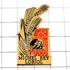 ピンバッジ・小麦の穂とパン焼き窯バゲット MICHEL-REY LORIOL FRANCE