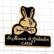 ピンバッジ・ウサギ兎と葉っぱ PANIER-A-SALADE RABBIT FRANCE
