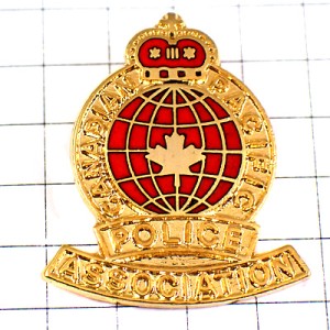 ピンバッジ・カナダ警察ポリス協会カエデの葉っぱ国旗