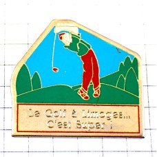 ピンバッジ・ゴルファー選手クラブを振り回すゴルフ場グリーン LIMOGES GOLF FRANCE ピンバッジ・ゴルファー選手クラブを振り回すゴルフ場グリーン LIMOGES GOLF FRANCE