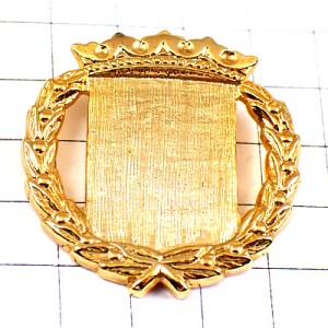 ピンバッジ・金色ゴールド紋章ローリエ月桂樹