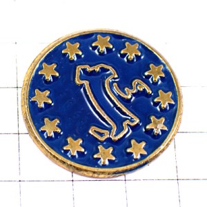 ピンバッジ・イタリア地図ヨーロッパEU欧州連合スター星の欧州旗