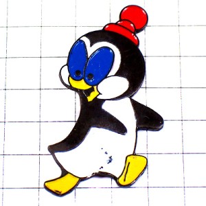 ピンバッジ・チリーウィリー赤いニット棒のペンギンくん CHILLY-WILLY TEX-AVERY