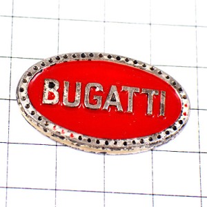 ピンバッジ・ブガッティ車ロゴ赤 BUGATTI FRANCE