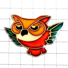 ピンバッジ・羽ばたくフクロウ梟ミミズク鳥 HIBOU OWL COLORS FRANCE