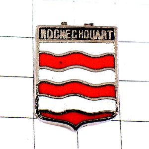 ピンバッジ・ロシュシュアール赤と白の線の紋章 ピンバッジ・ロシュシュアール赤と白の線の紋章