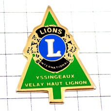 ピンバッジ・モミの木ライオンズクラブＬ YSSINGEAUX LIONS-CLUB FRANCE