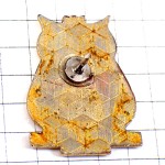 ピンバッジ・みどりのフクロウ梟ミミズク鳥