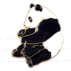 ピンバッジ・パンダお座り熊猫 PANDA