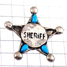 ピンバッジ・シェリフ保安官アメリカ星/USAポリス警察シルバー銀色 SHERIFF
