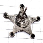 ピンバッジ・シェリフ保安官アメリカ星/USAポリス警察シルバー銀色 SHERIFF