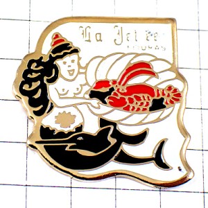 ピンバッジ・人魚姫ロブスター魚介類カジキマグロ