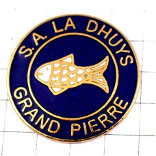ピンバッジ・白い魚サカナ LA-DHUYS FRANCE