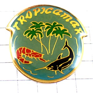 ピンバッジ・エビ海老カジキマグロ南国ヤシの木トロピカル鮪魚