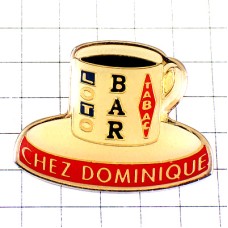 ピンバッジ・バー白いカップ珈琲コーヒーたばこ煙草店ロトくじ ピンバッジ・バー白いカップ珈琲コーヒーたばこ煙草店ロトくじ