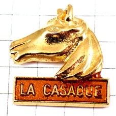 ピンバッジ・金色のウマ馬ゴールド LA-CASAQUE FRANCE ピンバッジ・金色のウマ馬ゴールド LA-CASAQUE FRANCE