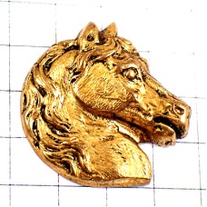 ピンバッジ・金色のウマ馬ゴールドたてがみカール HORSE FRANCE ピンバッジ・金色のウマ馬ゴールドたてがみカール HORSE FRANCE
