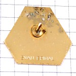 ピンバッジ・お腹をすかせた狼オオカミ食事レストラン店ナイフとフォーク