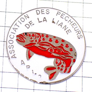 ピンバッジ・赤い魚フィッシング釣り協会さかな
