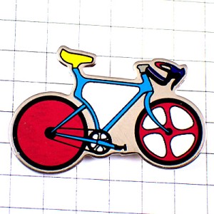 ピンバッジ・青い自転車ブルー水色