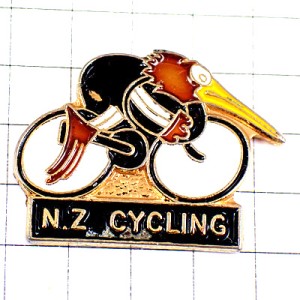 ピンバッジ・自転車キウイ鳥のサイクリング選手