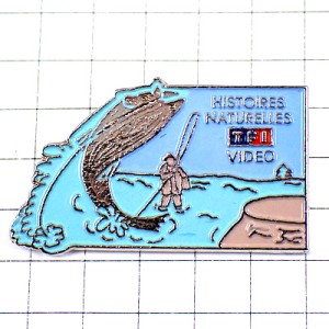 ピンバッジ・釣り師フィッシング魚釣り自然の歴史テレビ番組TF１ビデオ