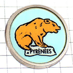 ピンバッジ・ピレネー山脈の茶色いクマ熊 BEAR PYRENNEES MOUNTAIN FRANCE