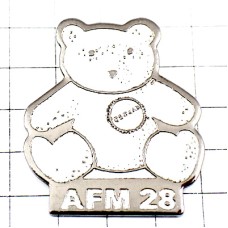 ピンバッジ・白い熊のぬいぐるみクマ